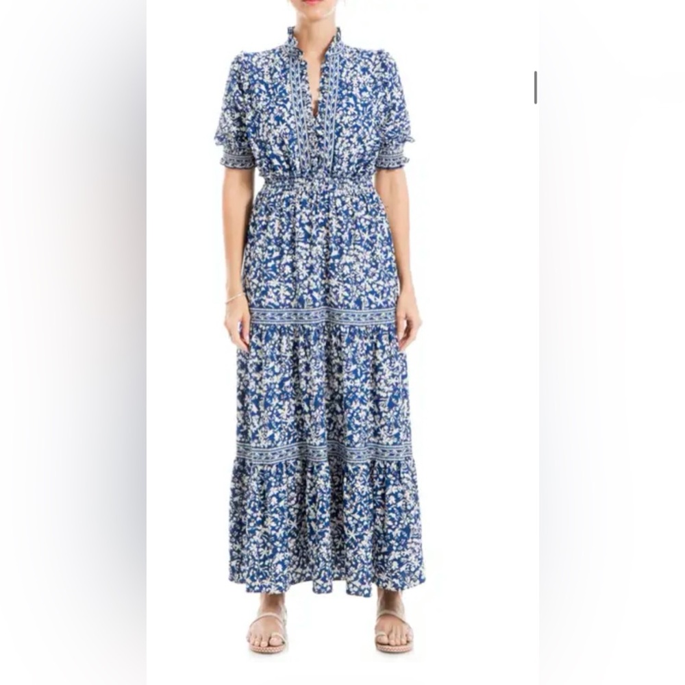 Floral Blue Maxi Dress